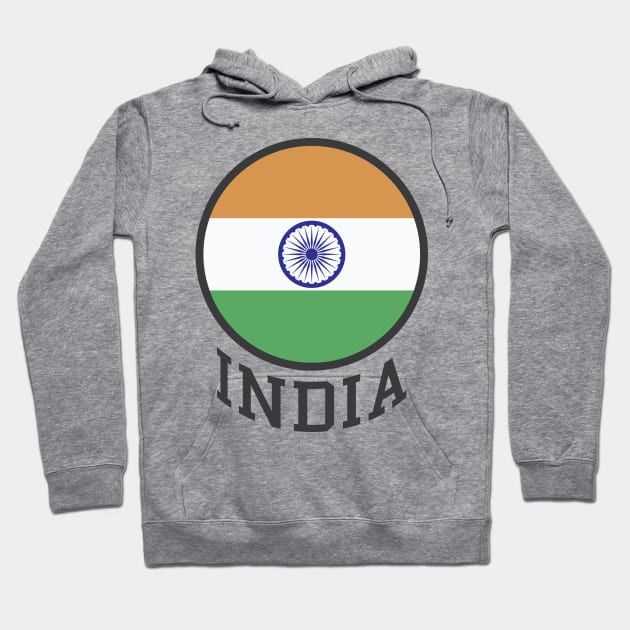 India Flag Logo Tricolor with Ashoka Chakra Desi Indian Hoodie by alltheprints